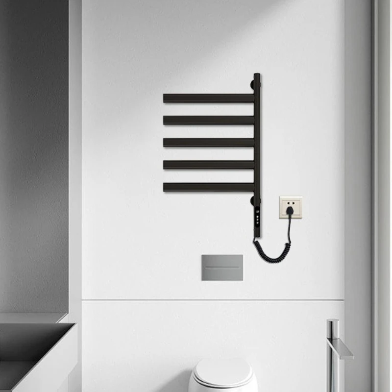 ราวแขวนผ้าเช็ดตัวไฟฟ้าแบบหมุนได้ สแตนเลส ราวแขวนผ้าเช็ดตัวอัจฉริยะแบบไฟฟ้าติดผนัง ราวแขวนผ้าเช็ดตัวแบบทำความร้อนสำหรับห้องน้ำ 1