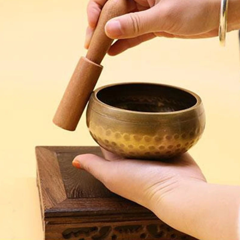 Tibetan Singing Bowl Set Meditation Sound Bowl with   Cushion Handcraft Buddhist Bowl for chakra Mindfulness 2