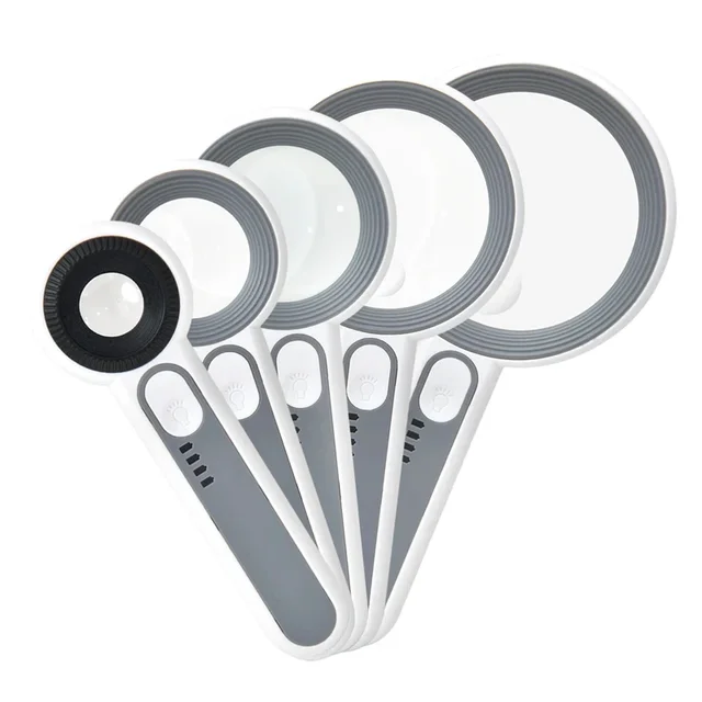 Rechargeable 12X Portable Magnifying Glass with LED Light for Seniors Reading Jewelry Craft Coin Stamp Inspection Repair