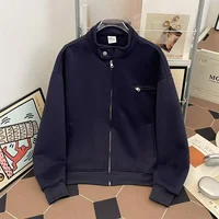 Retro Heavy Zipper Hoodie Jacket 2025 New Style Unisex Loose Casual Long Sleeve Comfortable Polyester Cotton Blend Coat