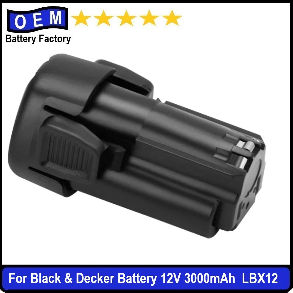 3000mAh 12V Lithium Battery Compatible with Black and Decker LBXR12 LBX12 BL1510 BL1310 BL1110