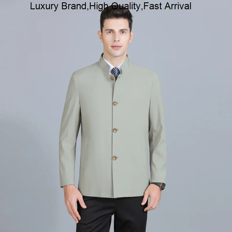 

and Spring Autumn new coat men's collar on solid casual business jackets Men's jacket Coats