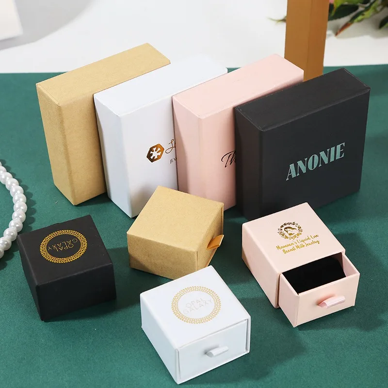 500pcs Custom Luxury Jewelry Packaging Boxes, Sliding Drawer Style Cardboard Gift Box w... - SKU JPB00958 - UGI Packaging
