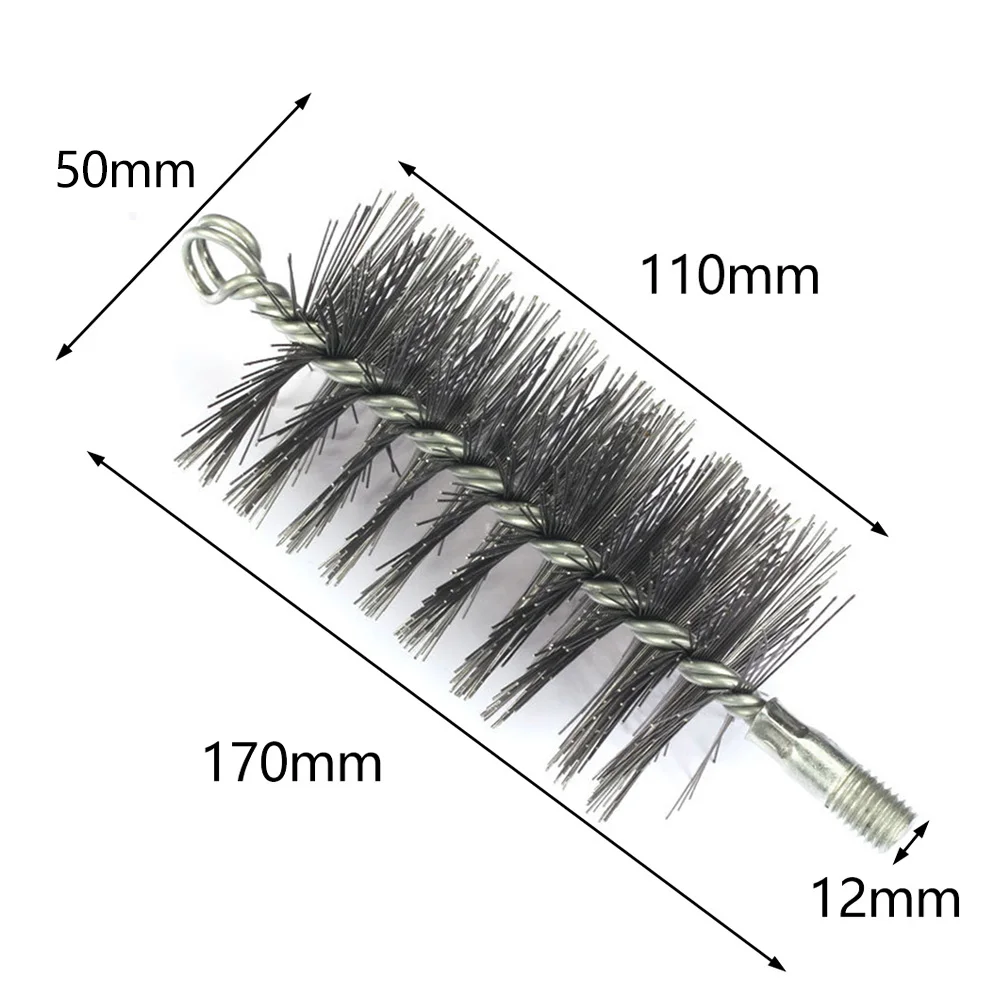 1pcs 50mm/60mm/120mm Screw Chimney Brush Cleaning Brush Steel Wire Fireplace Flue Pipe Brushes For Roof Cleaning Tools