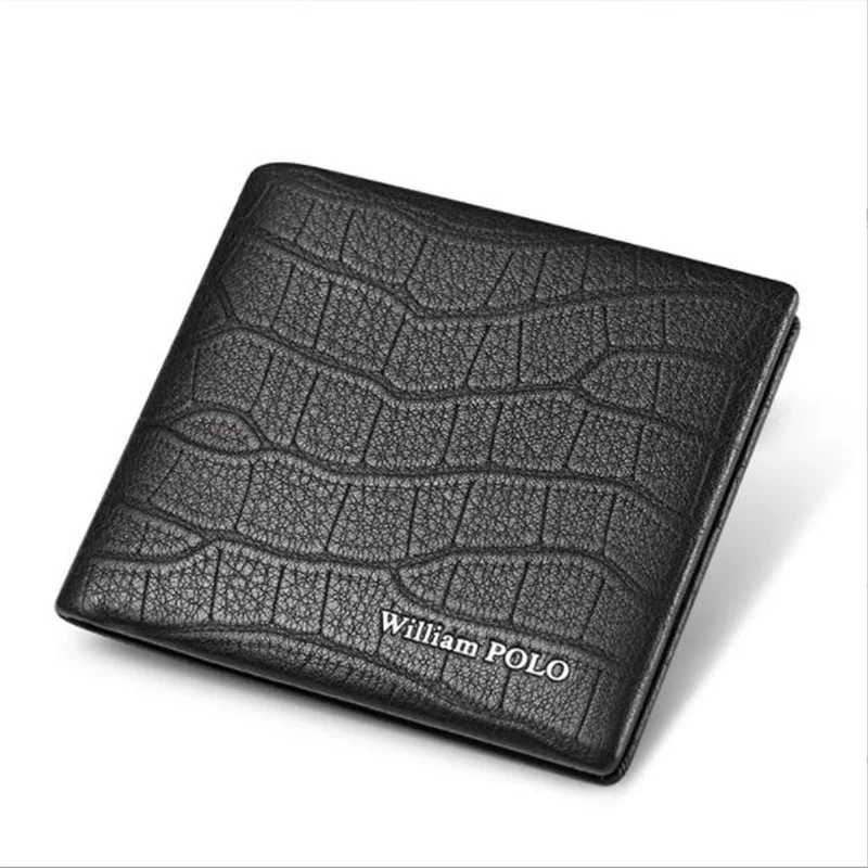 

Emperor Paul wallet men's real leather crocodile pattern Zhuo Fan Armani new wallet soft wallet short wallet POLO181393
