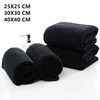 3/2 pc thick multi-faceted microfiber cleaning cloth, rag, black premium microfiber towel for glass, kitchen, bathroom, car wash 1