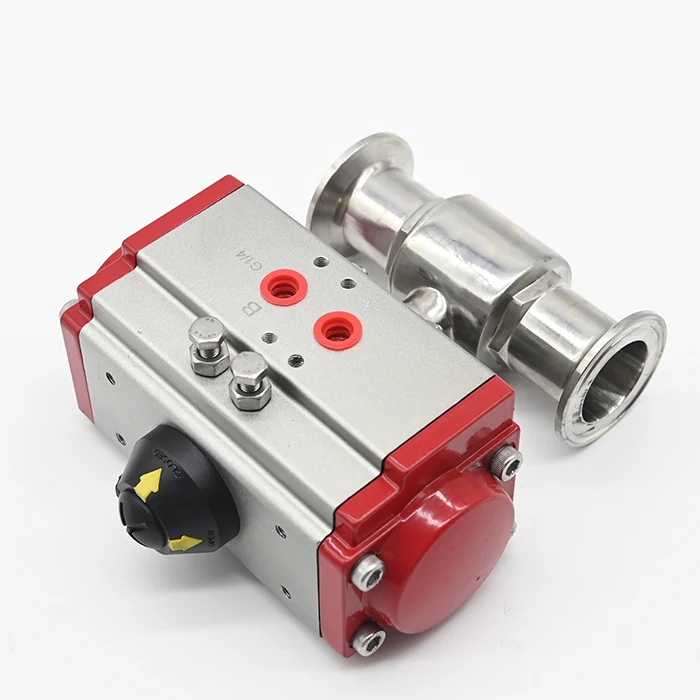 JTAIV Factory customization 2 way Sanitary SS304/316 Quick-install Pneumatic Single/Double action Ball Valve