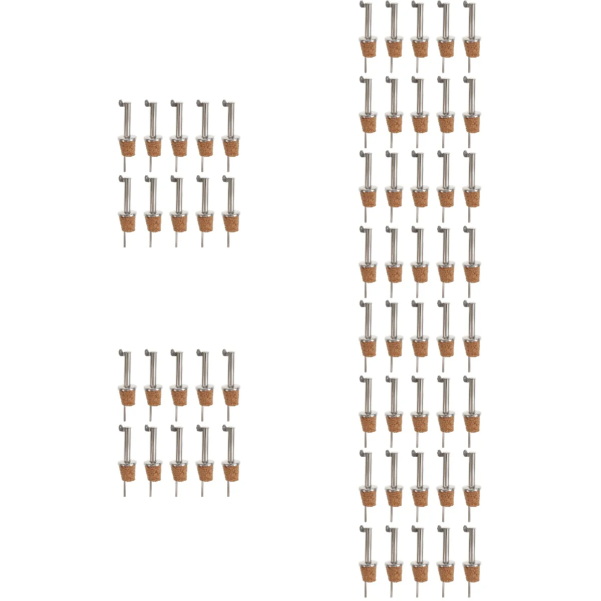 

60 Pcs Bottle Cork Beverage Dispenser Spouts Stainless Steel Pourers Stopper and Stopping for Caps
