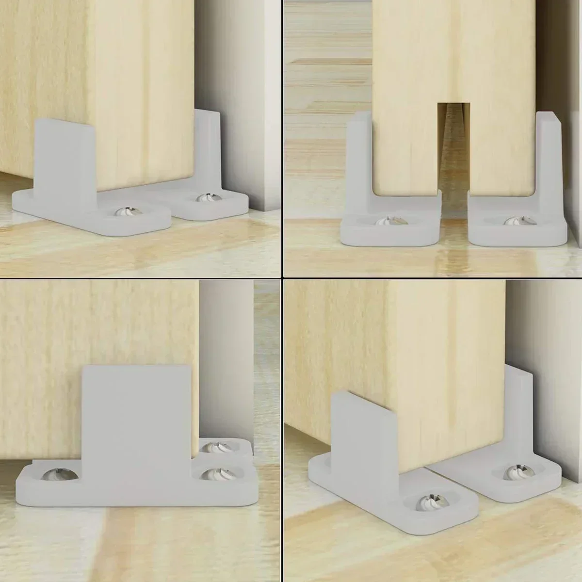 Plastic Sliding Bottom L-Guide Floor Guide Replacement for Sliding Barn Door Hardware Clip Door Hardware Accessories sliding door roller sliding door pulley 2pcs