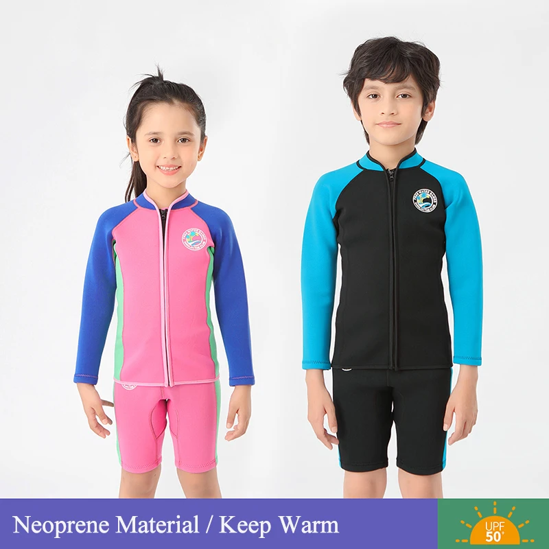 Little Surprise Box Kids Dive 2-Piece Neoprene Swimsuit with Jacket & Shorts main image 0