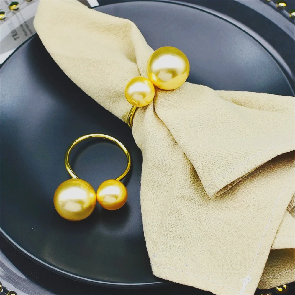 New champagne gold napkin ring simple creative decorative mouth cloth napkin ring buckle 12/PCS christmas napkin rings