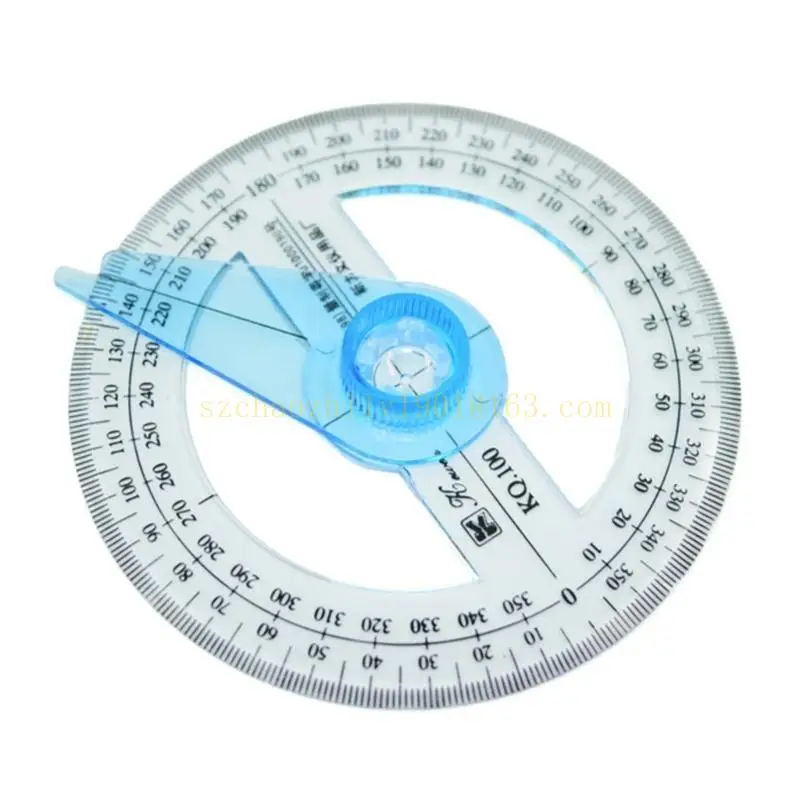 4인치 원형 각도기, 360도 플라스틱 각도기 눈금자 측정 도구, 학교 교실 사무실 제도 측정용