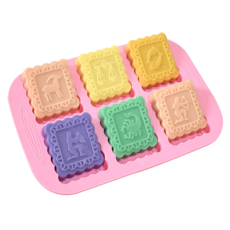 12 Constellations Shape Craft Art Silicone Soap Molds Craft Molds DIY Handmade Soap Molds Gifts-Making Supplies