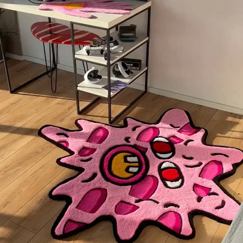 Floor Mat Plush Rug Decorative Carpet Plush Carpet Non Slip Carpet Simple Study Room Cloakroom Plush Non Slip Rugs Irregular Bedroom Bedside Soft Carpet Living Room Decoration