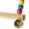 Natural Wooden Parrots Swing Tool Birds Perch Hanging Swings Cage With Colorful Beads Bells Hanging Cage Swings Bird Accessories 5