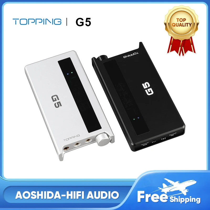 

TOPPING G5 Portable DAC AMP Hi-res Headphone Amplifier ES9068AS LDAC Audio USB DAC Bluetooth NFCA Headphone AMP DSD512 768kHz