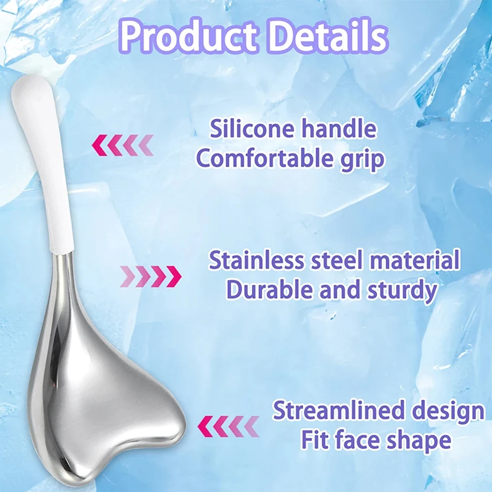 Neck Face Massager Skin Care Device Cooling Spa Ice Globes Roller Stainless Steel Gua Sha Cryo Sticks Face Eyes Massager Gifts Women