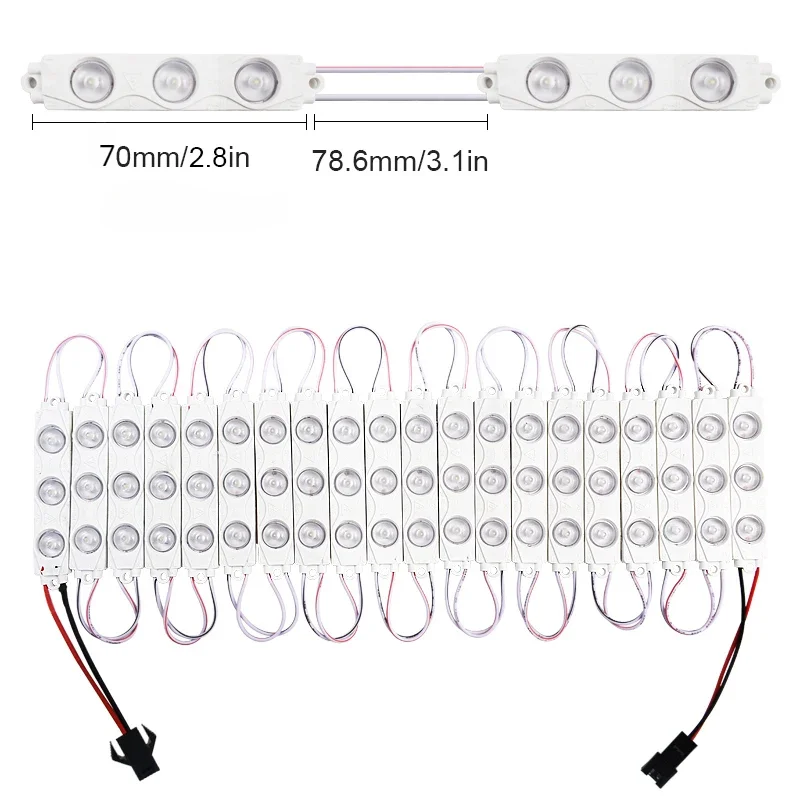 AC220V LED Injection Module Light SMD3030 3m 20pcs/lot Super Bright Backlight Waterproof Outdoor for Advertising Sign LightING