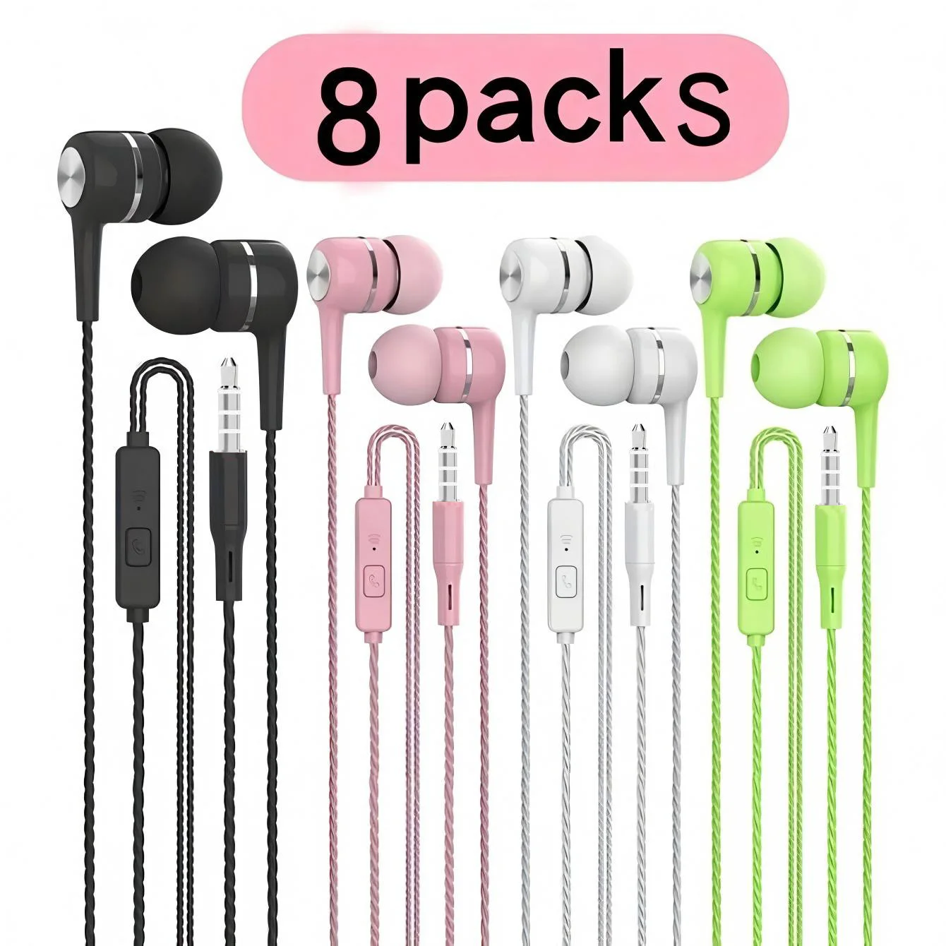 Premium Wired In-Ear Headphones with Microphone | HiFi Stereo Bass Earbuds | Sports In-line Control