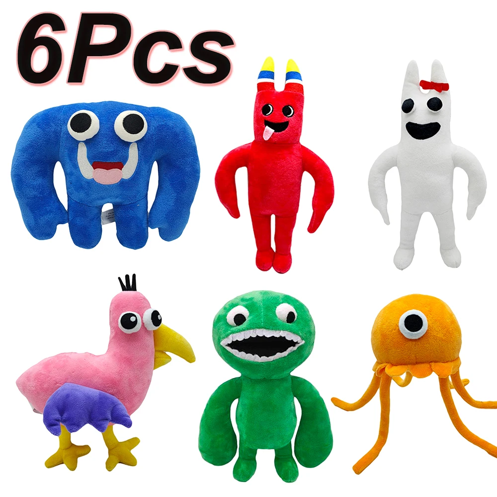 6pcs Garten Of Banban Plush Toy Horror Game Rainbow Friends Chapter 2  Cartoon Character Soft Comfortable Plush Doll Gift For Kid
