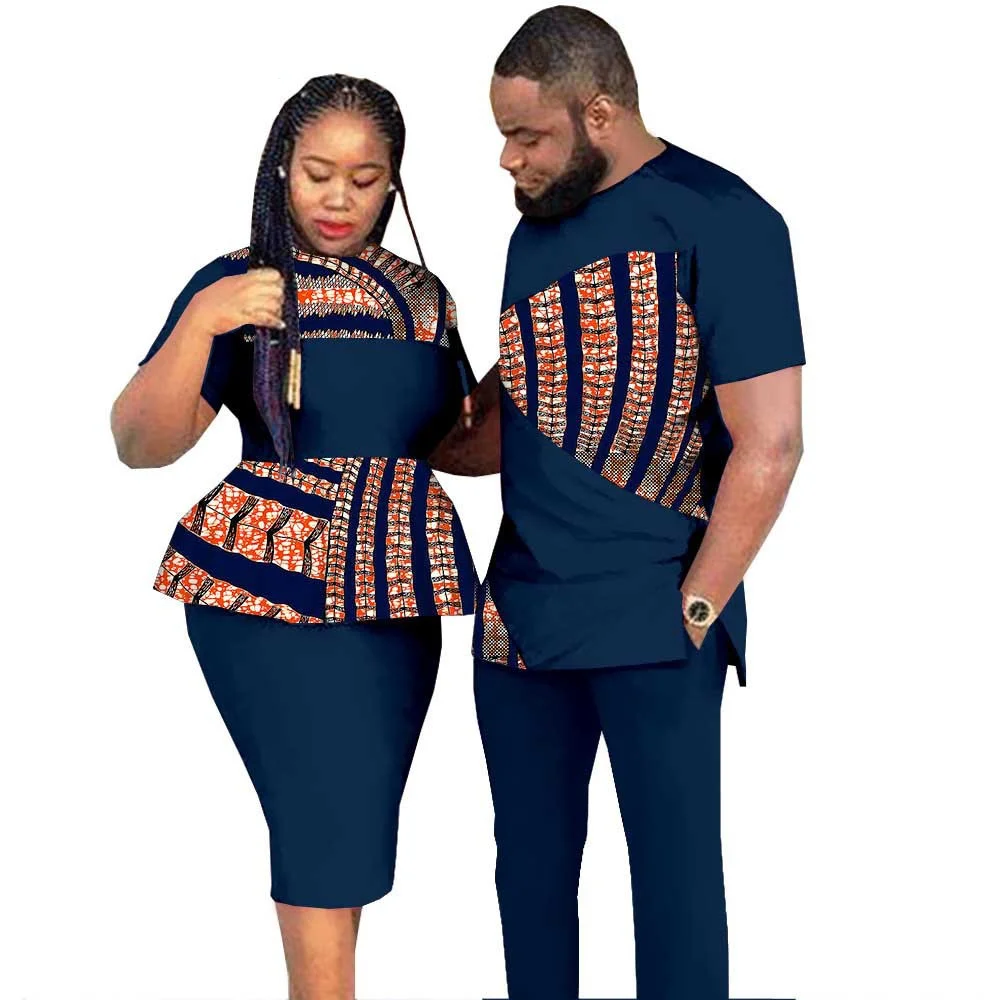 Roupas de casais africanos para mulheres e homens, calças combinando  ankara, roupas para casais, festa de casamento, 2 peças - AliExpress