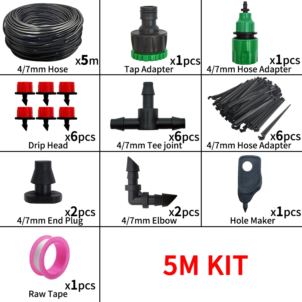 5-20 متر نظام الري بالتنقيط مجموعة سقي النباتات أط...