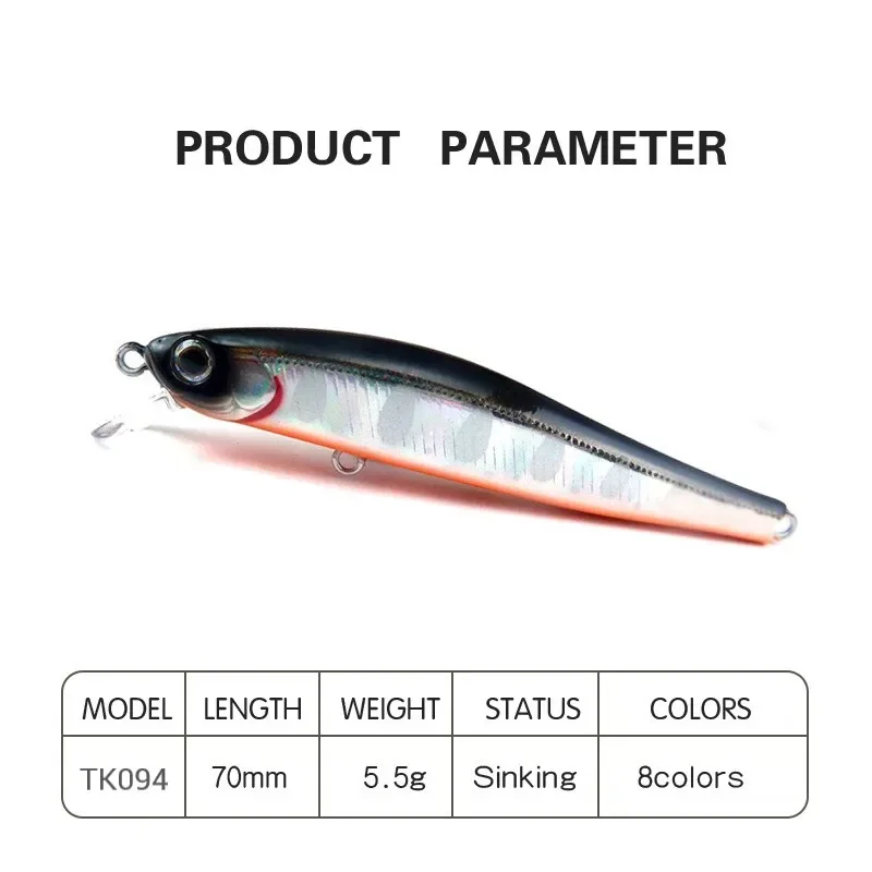 ZipBaits Rigge 70s Sinking Minnow Fishing Lures Artificial Bait 3D Natural Eye Wobbler Hard Bait Fishing Tackle Rival 70S Minnow 2
