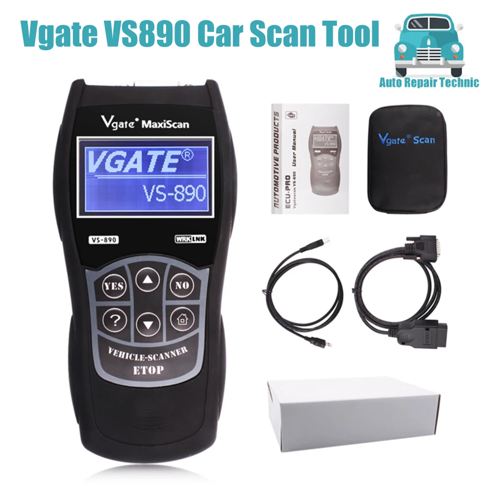 

Vgate MaxiScan VS890 Car Diagnostic Scan Tool Multi-language OBDII Fault Code Reader OBD2 Scanner I/M Readiness Freeze Frame