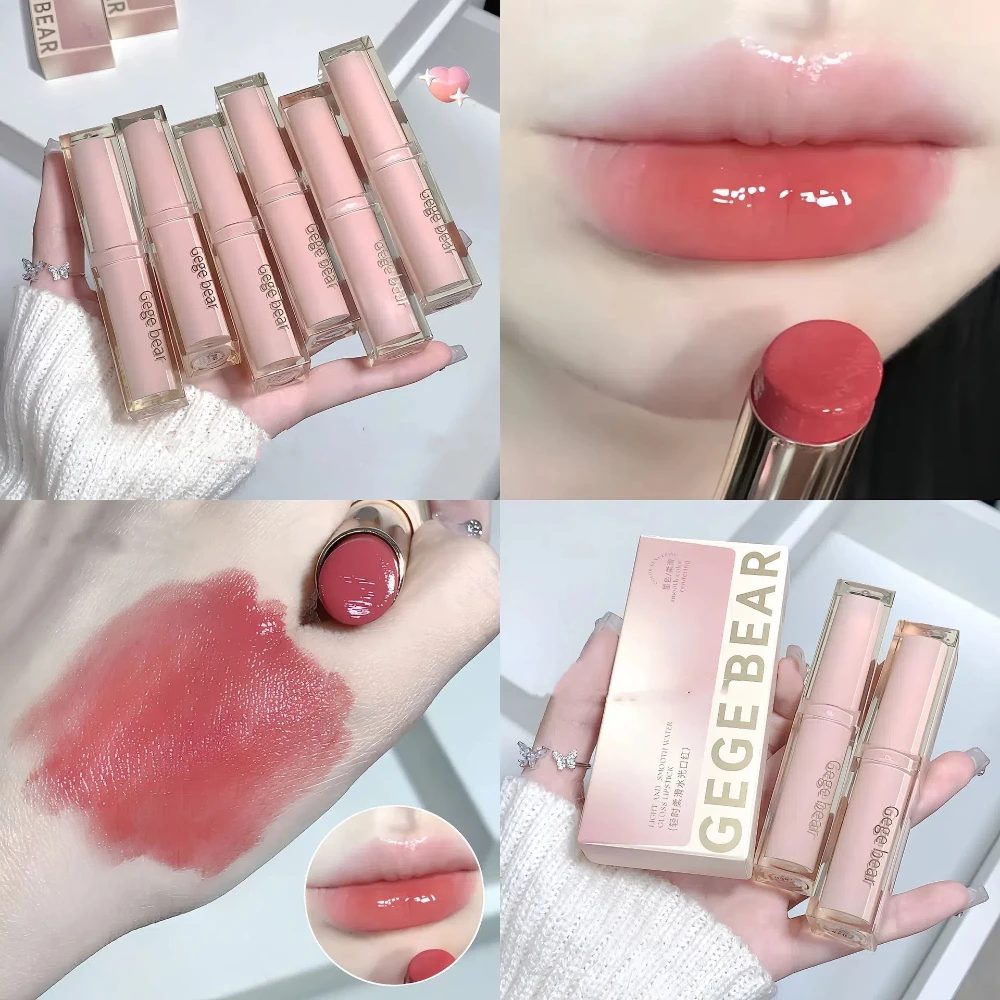Gegebear Creamy Watery Lipstick Moisturizing Long Lasting Hydrating Non-Sticking Cup Lip Glaze Mirror Jelly Lip Gloss Makeup 2