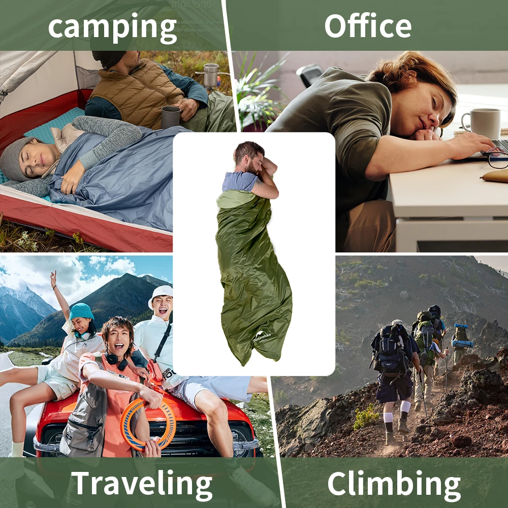 Camping Sleeping Bag LW180 Envelope Portable Outdoor Hiking Ultralight Waterproof Backpacking Cotton Sleeping Bag sleeping bag survival sleeping bag