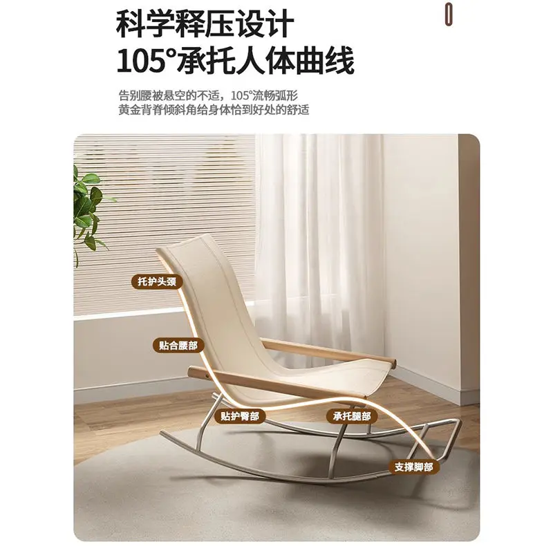 Ergonomic Rocking Recliner for Adults-Space-Saving Lazy Sofa Indoor/Outdoor Single Leisure Chair
