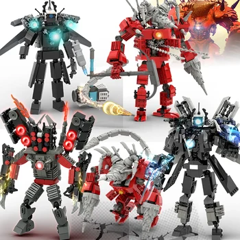 Moc Skibidi 화장실 액션 피규어 모델 빌딩 블록, 카메라맨, 타이탄 스피커맨, 감시맨, TV맨, 남아용 장난감, 어린이 선물