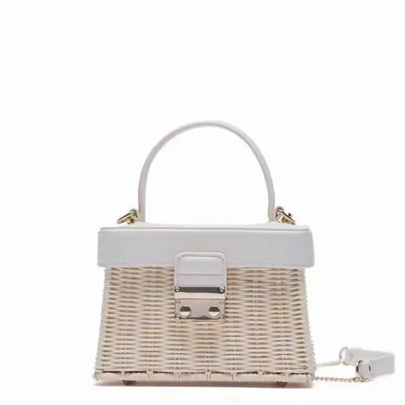 Summer women's handbag art imitation rattan woven grass woven bag, mobile phone key storage handbag 3