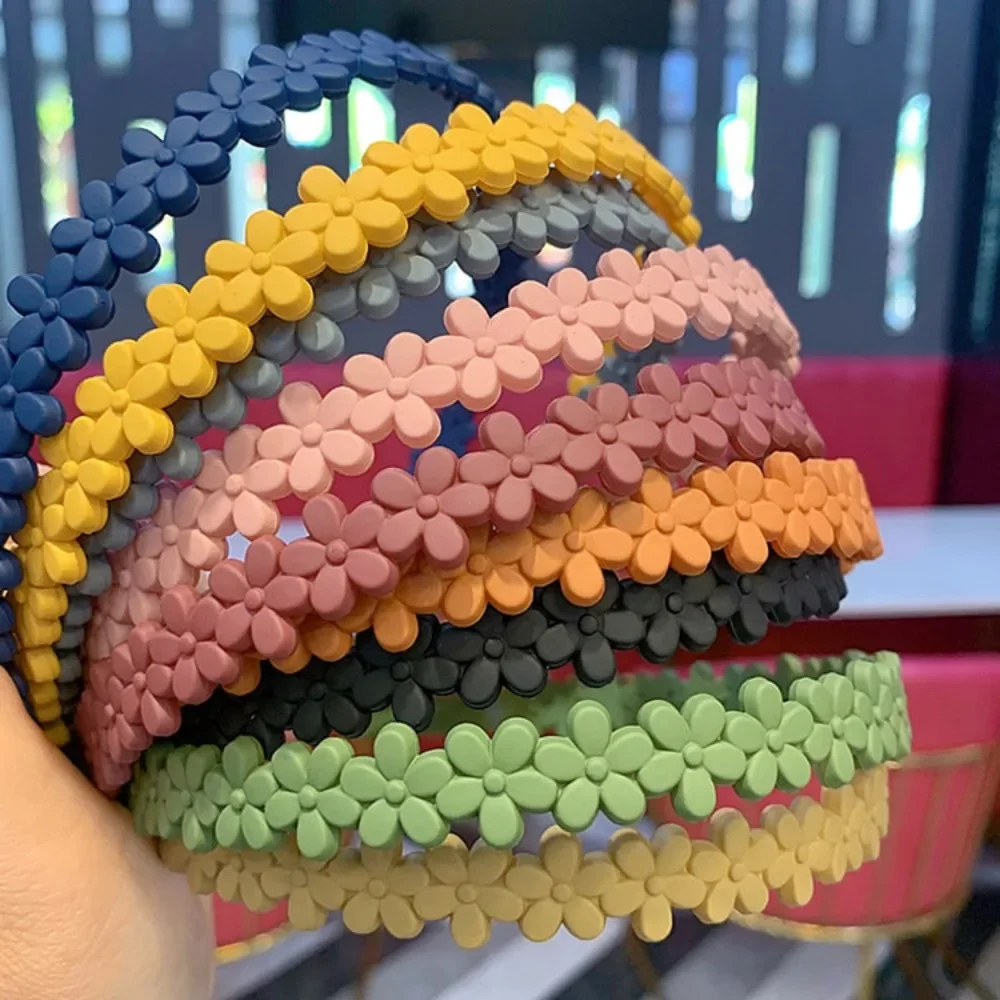 

New Fashion All-match Acrylic Sweet Flower Headband Hairbands for Women Girl Clamp Hair Accessorie Headwear Wholesale