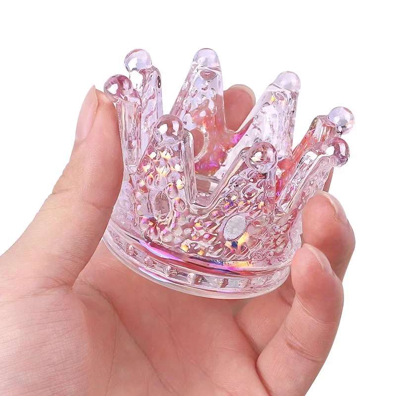 1PC Crystal Glass Acrylic Powder Liquid Nail Cup Colorful Clear Dappen Dish Lid Bowl Cup Holder Equipment Nail Art Tools nail powder manicure tools nail acrylic liquid acrylic nail powder nail tools