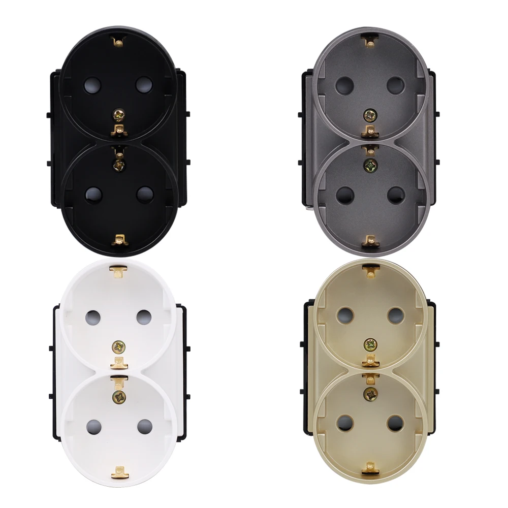 Standard Double Sockets Module Faça Você Mesmo Parts Materiais Plásticos Tomada de Parede Inserir Função Chave para Frame Parte 86 mm eu
