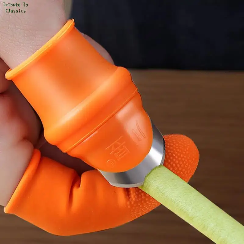 Finger Protector Silicone Thumb Knife Protector Gears Cutting Vegetable Harvesting Knife Pinching Plant Blade Scissors Gloves