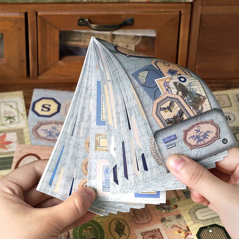 20 Pcs Self-adhesive Sticker Book for Handbook Material Decoration Collage DIY Decoration Label Stickers Album Scrapbooking