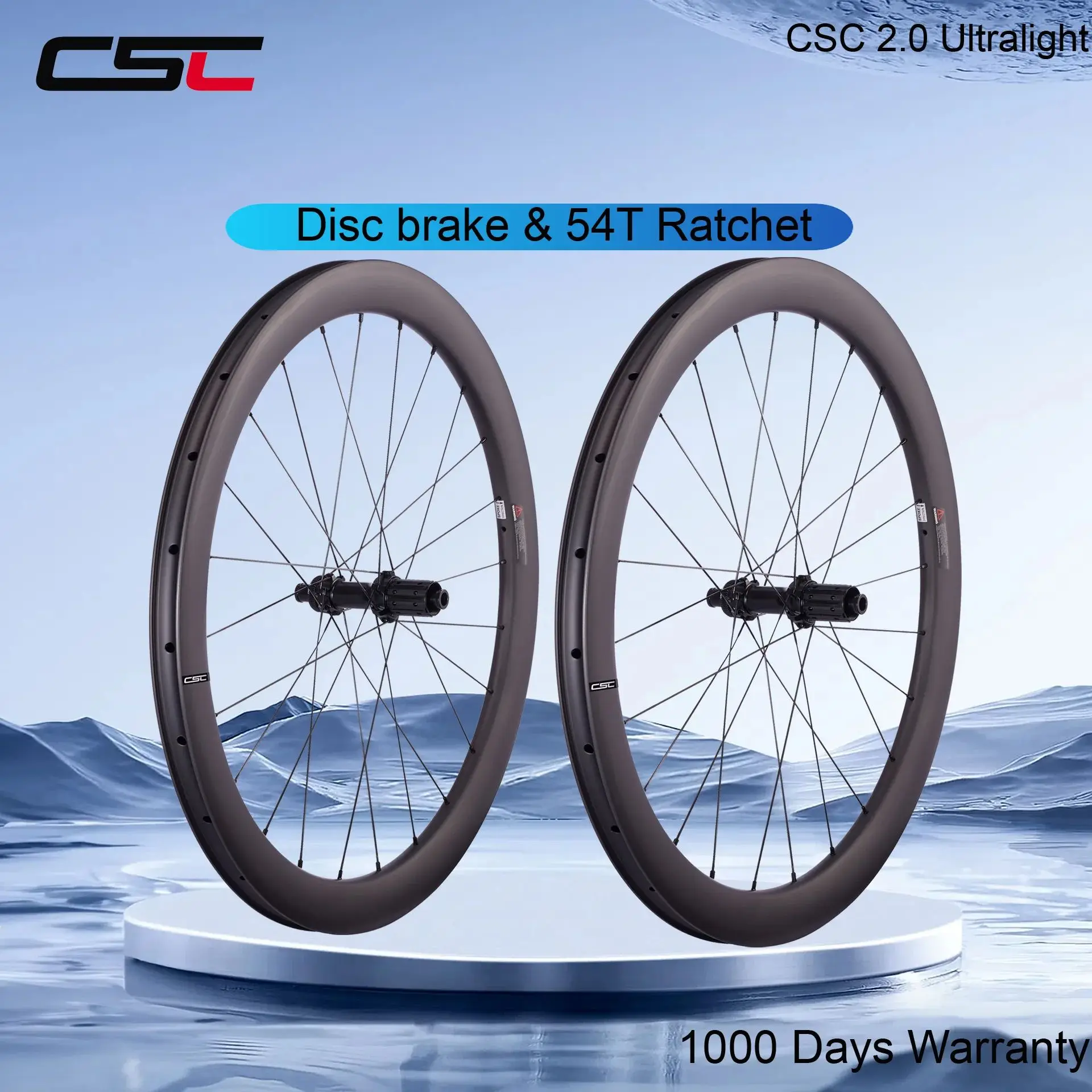Gravel Bike Wheels CSC UCI Standard Inner Rim 21mm 33-70mm 54T Ratchet Center Lock Hub Disc Brake Cyclocross Carbon Wheelset