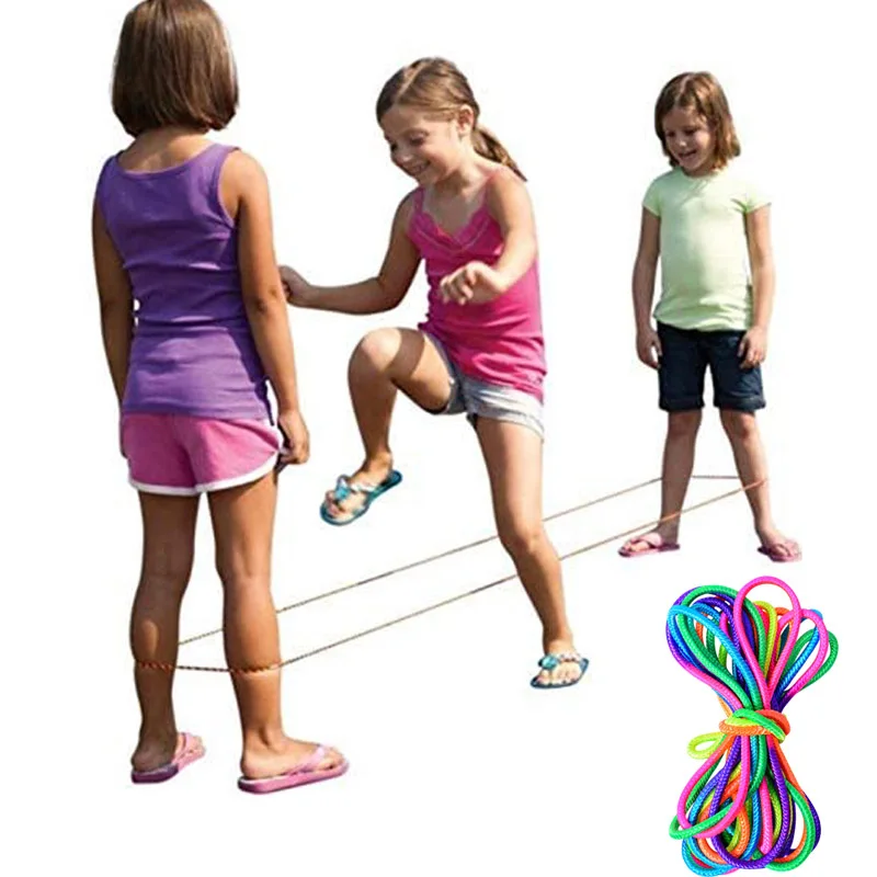 Rainbow Rubber Band For Jumping Game Kids Outdoor Fun Sports Toy