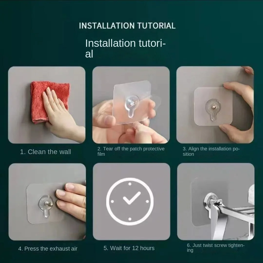 Strong Nail-free Hole Traceless Nail Paste Screw Tile Paste Bathroom Glue Waterproof Adhesive Nail-free Home Organization