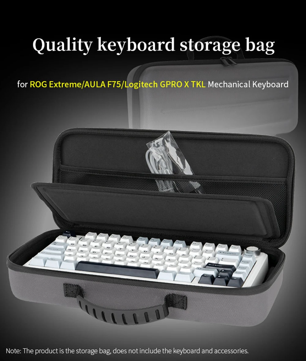 Hard EVA Storage Bags for ROG Extreme AULA F75 Mechanical Keyboard Box Portable for Logitech GPRO X TKL Travel Carrying Case