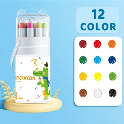Vibrant Washable Twistable Crayons Set with Easy Grip - Multicultural Pastel Gel Colors (12 color)