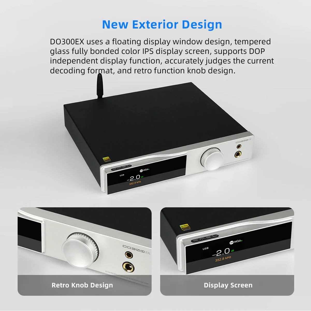 SMSL DO300EX Audio Decoder & Headphone Amplifier AK4191 AK4499EX DAC XMOS XU-316 768KHz Decoding DSD512 Digital Pre-Amplifier