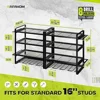 8-Cordless Drill Holder Wall Mount Tool Organizer Rack Shelf 4 Layer Garage Storage Metal Organizer Shelf with Hammer Pliers 5