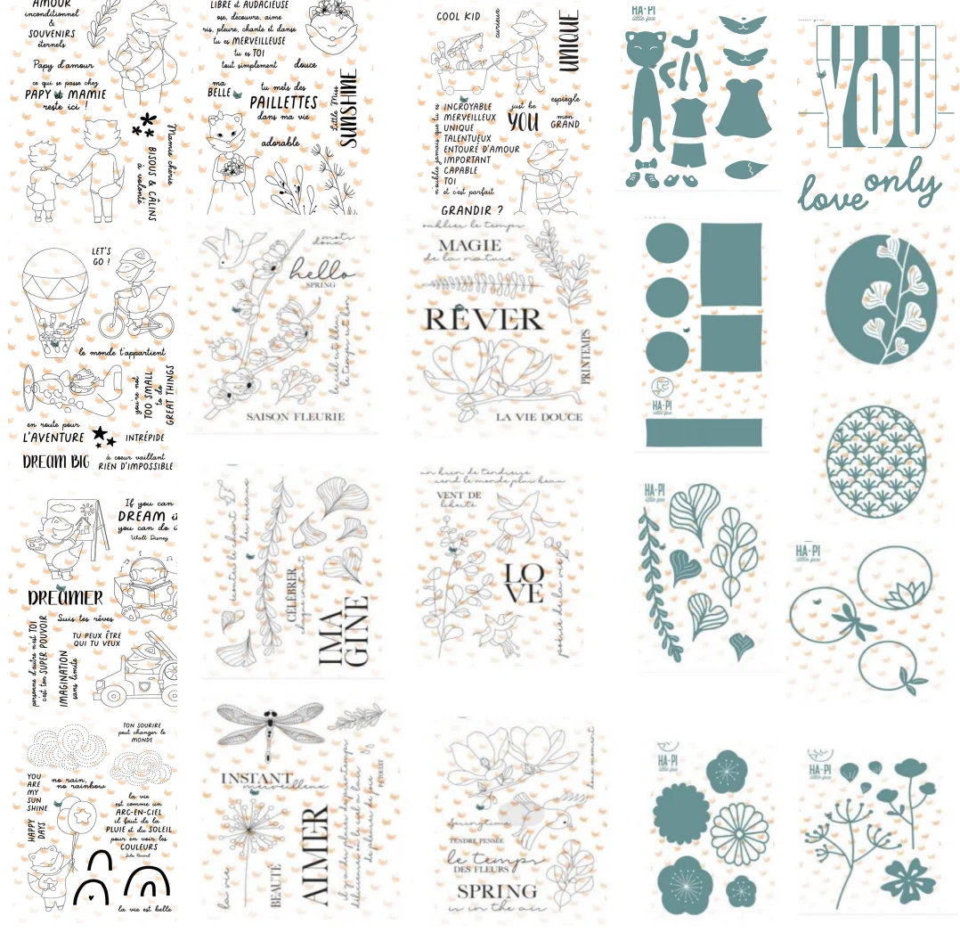 Threetols Tampons Transparents En Silicone Pour La Fabrication De Cartes, Le Scrapbooking Et Les Mots Sentimentaux - Tampons Transparents En Silicone Pour Album Photo, Décoration Et Scrapbooking