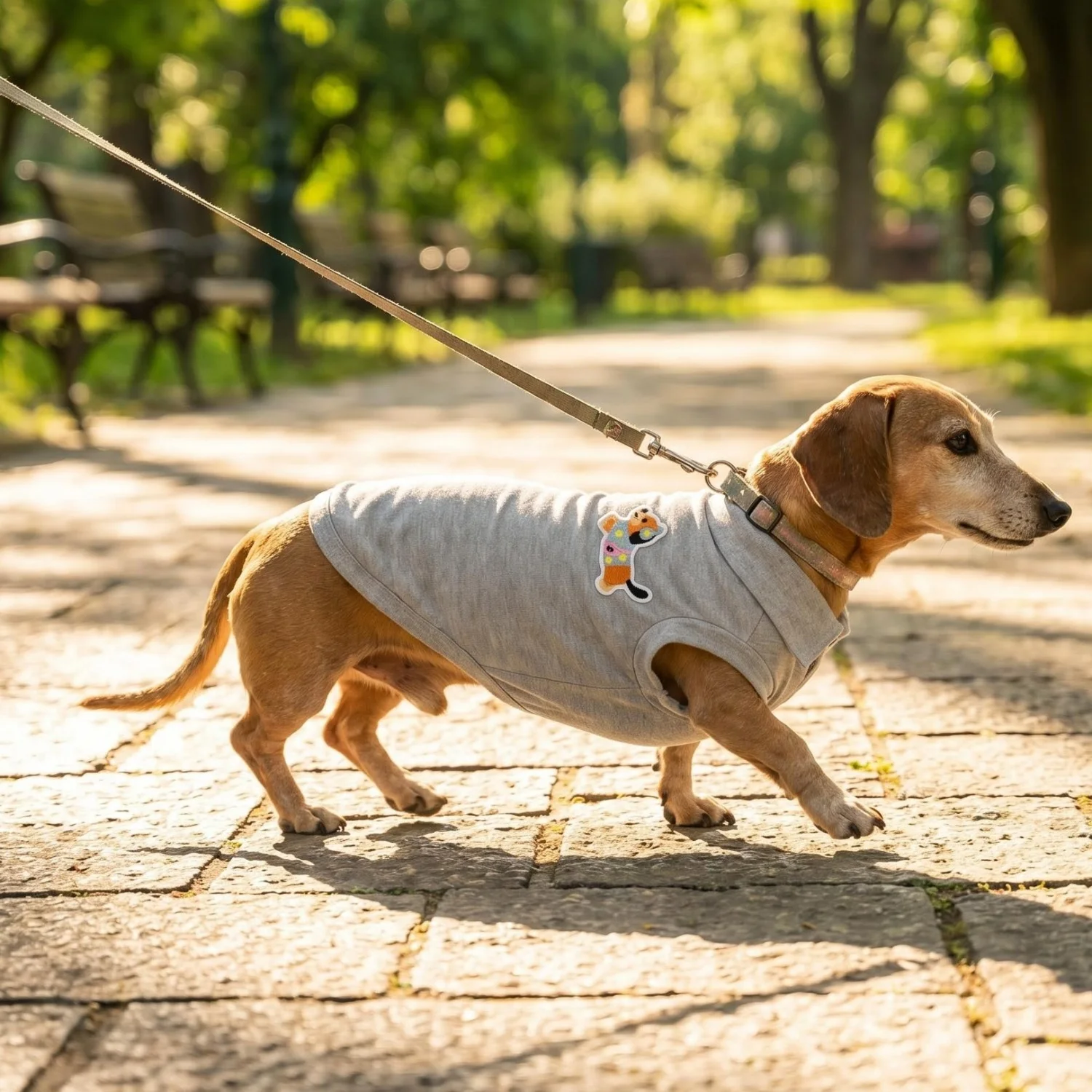Maglietta Polo per Cani con Ricamo Orso Cartone Animato, Morbida e Traspirante, Senza Maniche, Abbigliamento Casual per Passeggiate all'Aperto per Razze Piccole - immagine 2