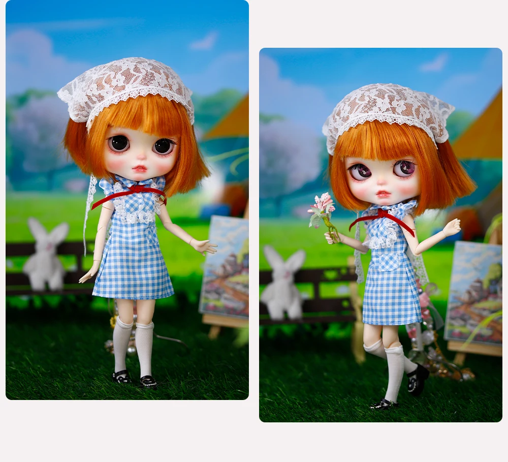 Quinn - Premium Custom Neo Blythe Doll with Ginger Hair, White Skin & Matte Smiling Face 2