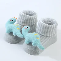 Cute Cartoon Dinosaur Baby Socks For Boys Girls Spring Summer Soft Cotton Anti Slip Solid Newborn Toddler Sock Kids Socken 0-12M 4