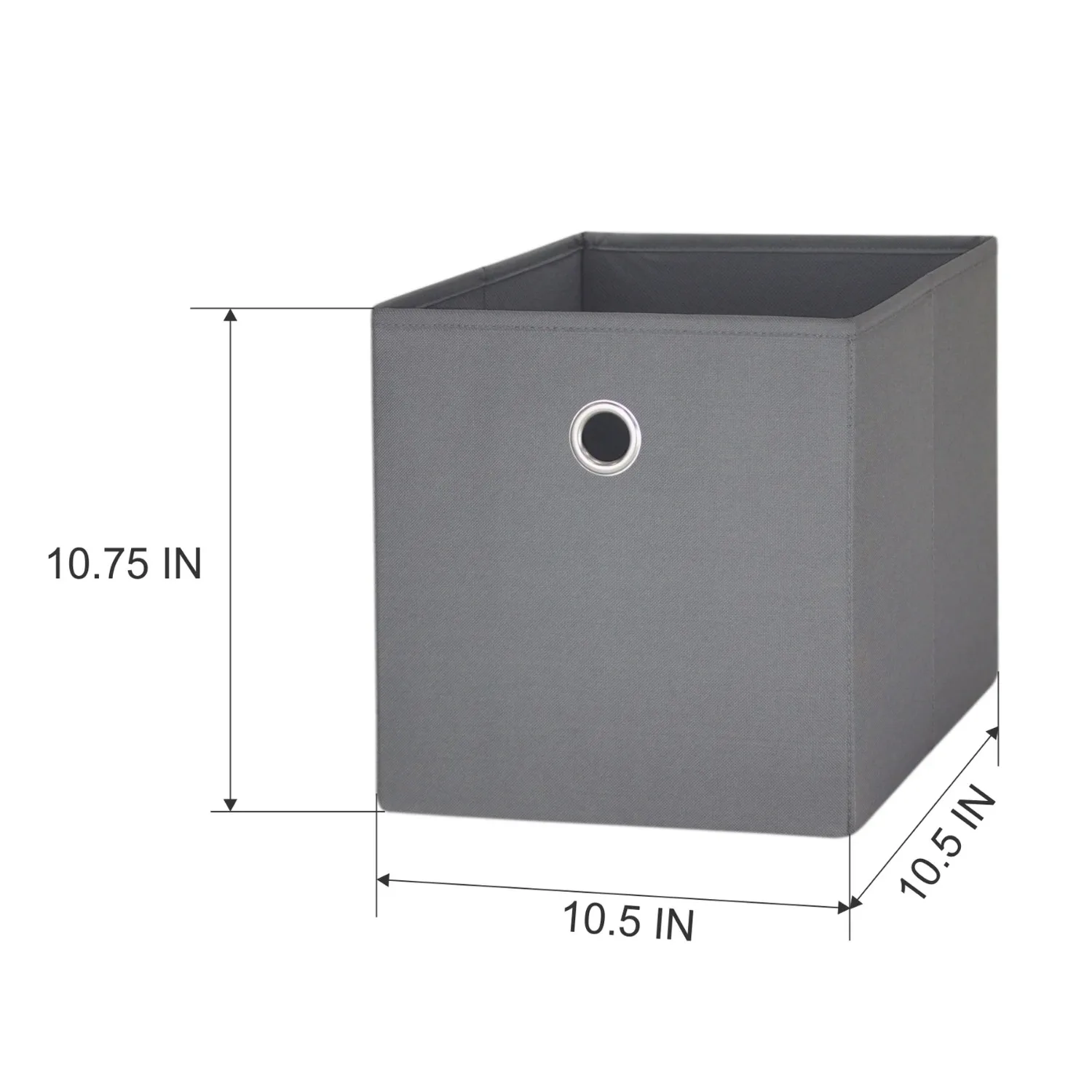 Collapsible Fabric Cube Storage Bins (10.5" x 10.5"), 4 Pack, Grey Flannel 6